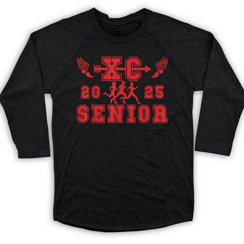 Cross Country Senior Night Senior 2025 Graduation Party 5 Baseball Raglan Shirt - Best Gift Smart