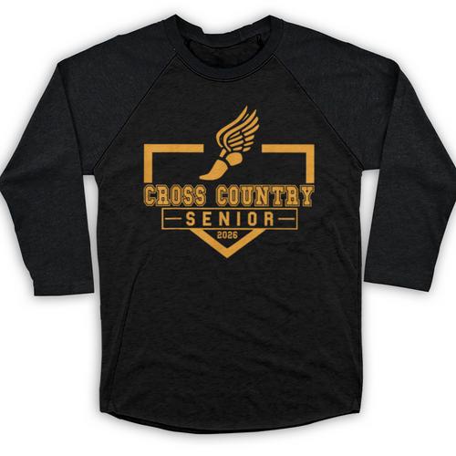 Cross Country Senior Night XC Senior 2026 Graduation 19 Baseball Raglan Shirt - Best Gift Smart