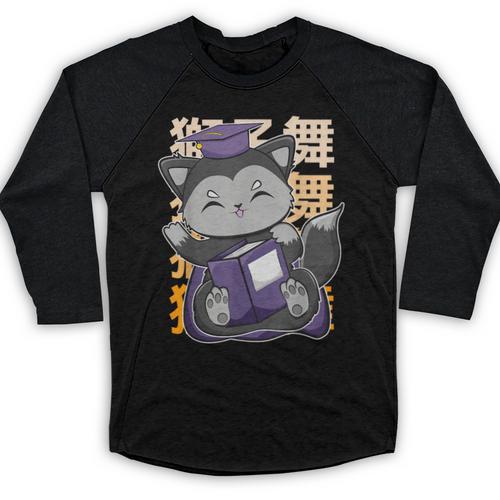 Cute Anime Fox Graduate Of A Class For Graduation Baseball Raglan Shirt - Best Gift Smart