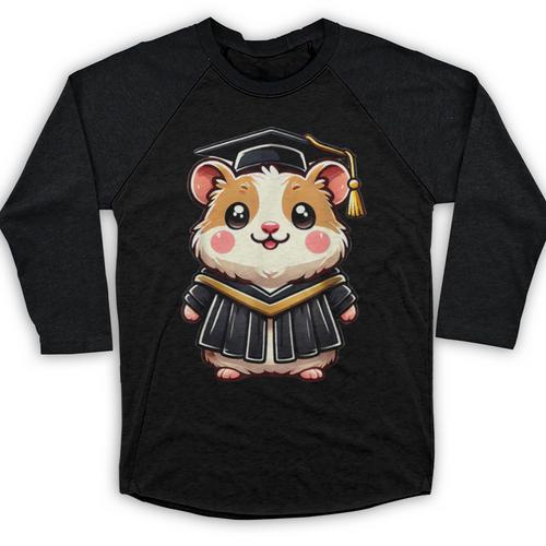 Cute Hamster Graduation Baseball Raglan Shirt - Best Gift Smart