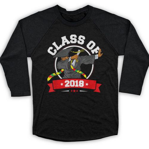 Dabbing Graduation Class Of 2018 TShirt History Month Baseball Raglan Shirt - Best Gift Smart