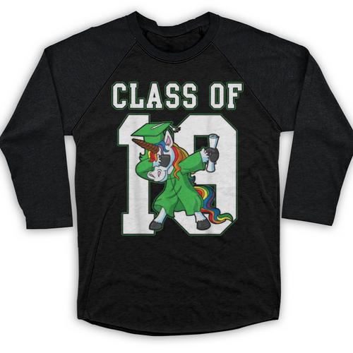 Dabbing Graduation Class Of 2019 Dabbing Unicorn Tee Baseball Raglan Shirt - Best Gift Smart