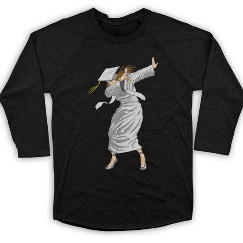 Dabbing Graduation Class Of 2025 Woman Graduation Baseball Raglan Shirt - Best Gift Smart