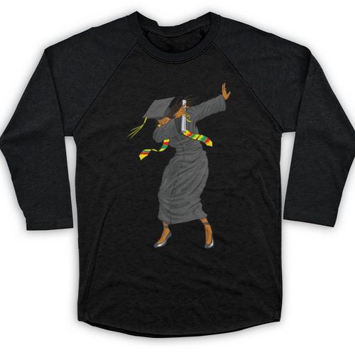 Dabbing Graduation Class Of 2025 Women History Month Baseball Raglan Shirt - Best Gift Smart
