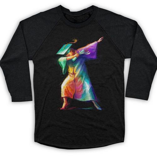 Dabbing Graduation Women Baseball Raglan Shirt - Best Gift Smart