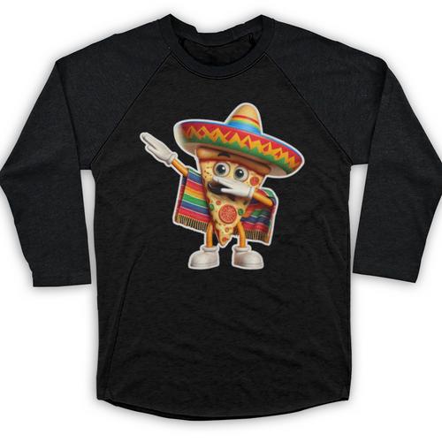 Dabbing Mexican Pizza Dance Food Lover Graduation Baseball Raglan Shirt - Best Gift Smart