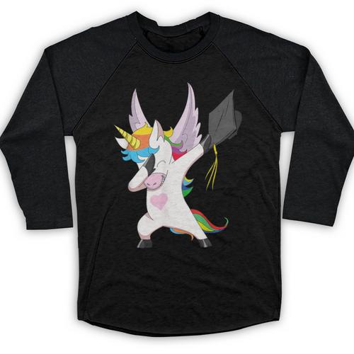 Dabbing Unicorn Graduation Class Of 2019 Women Baseball Raglan Shirt - Best Gift Smart
