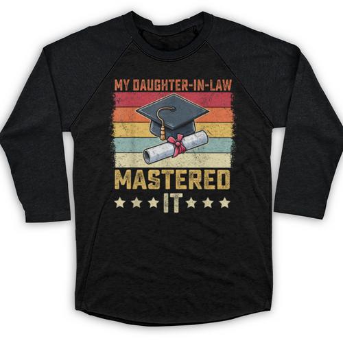 My Daughter In Law Mastered It Master's Graduation Vintage Baseball Raglan Shirt - Best Gift Smart