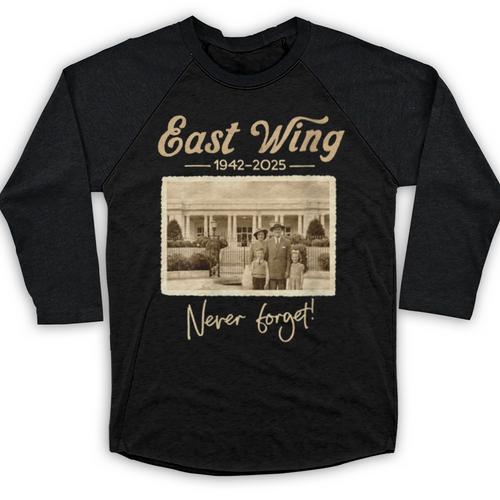 East Wing Never Forget American Vintage Nostalgia Baseball Raglan Shirt - Figerry