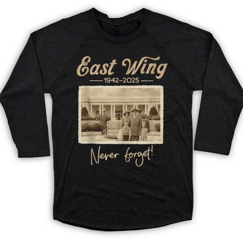 East Wing Never Forget American Vintage Nostalgia Baseball Raglan Shirt - Figerry