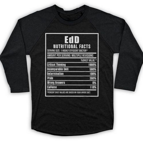 EdD Doctor Of Education Nutrition Doctorate Graduation Baseball Raglan Shirt - Best Gift Smart