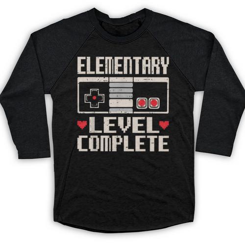 Elementary Level Complete Gamer Class Of 2025 Graduation Baseball Raglan Shirt - Best Gift Smart