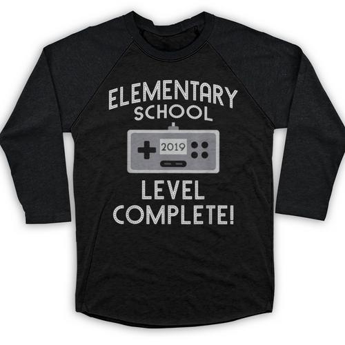Elementary School Graduation Level Complete Gamer Baseball Raglan Shirt - Best Gift Smart