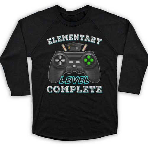Elementary School Level Complete Gamer Graduation Baseball Raglan Shirt - Best Gift Smart