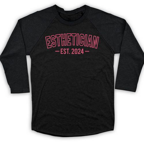Esthetician Est 2024 For Esthetician Student Graduation Baseball Raglan Shirt - Best Gift Smart