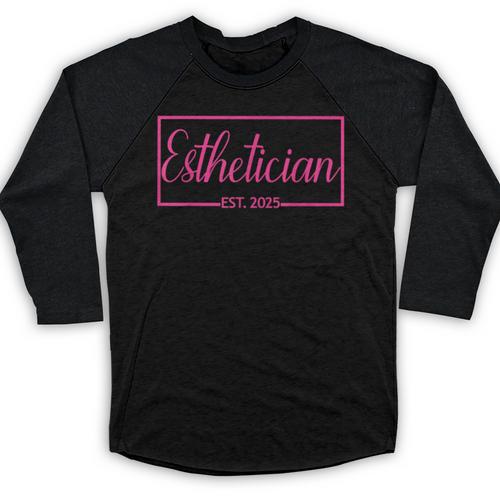 Esthetician Est 2025 Skin Care Specialist Graduation Baseball Raglan Shirt - Best Gift Smart
