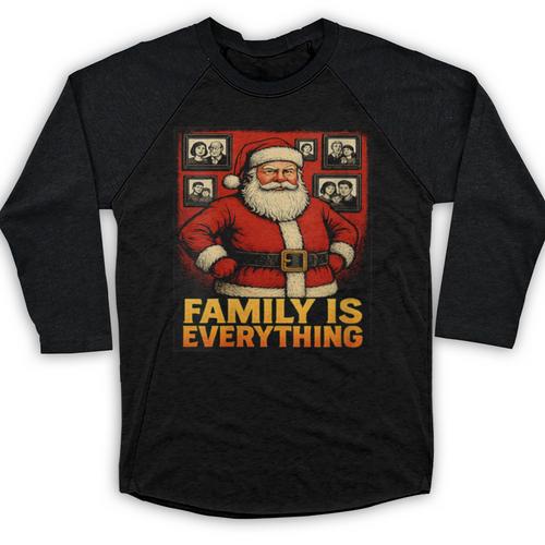 Family Christmas Retro Santa Holiday Nostalgia Vibes Baseball Raglan Shirt - Figerry