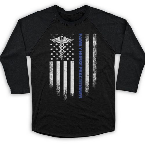 Family Nurse Practitioner Flag FNP Nursing Graduation Baseball Raglan Shirt - Best Gift Smart
