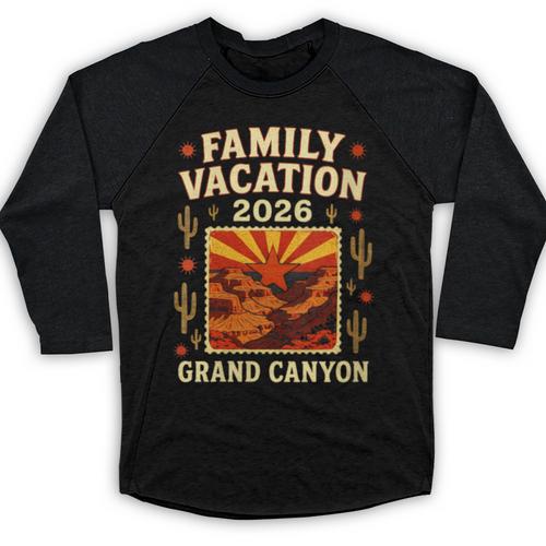 Family Vacation Grand Canyon 2026 Nostalgia Baseball Raglan Shirt - Figerry