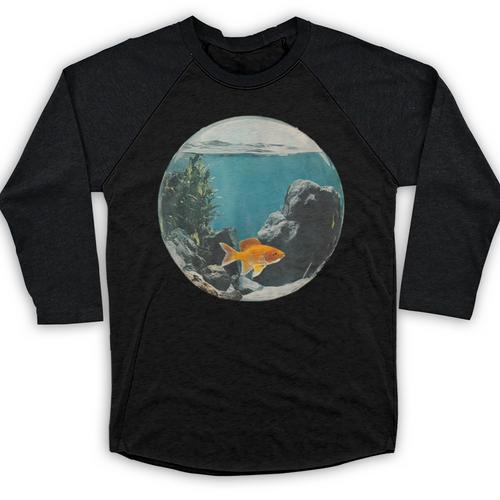 Fish Bowl Frutiger Aero Y2K Retro Vibes Baseball Raglan Shirt - Figerry