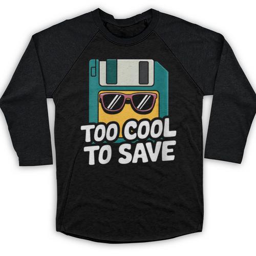 Floppy Disk Retro Tech Nostalgia Old School Computing Humor Baseball Raglan Shirt - Figerry