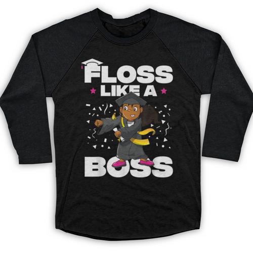 Floss Like A Boss Shirt Class Of 2019 Graduation Kids Baseball Raglan Shirt - Best Gift Smart