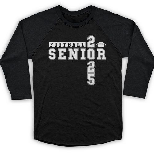 Football Senior Night Football Senior 2025 Graduation 3 Baseball Raglan Shirt - Best Gift Smart
