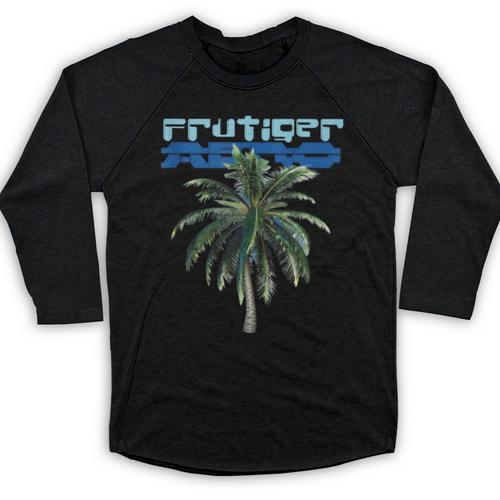 Frutiger Aero Palm Tree Y2k Aesthetic 2000s Trend Baseball Raglan Shirt - Figerry