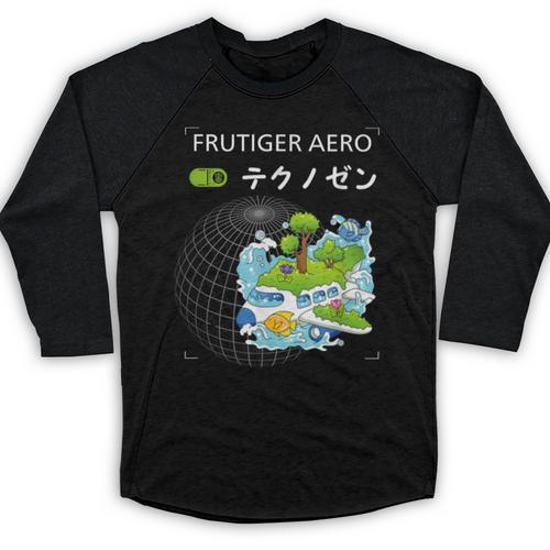 Frutiger Aero Y2K Fashion Trends Statement Piece Tech Orbite Baseball Raglan Shirt - Figerry