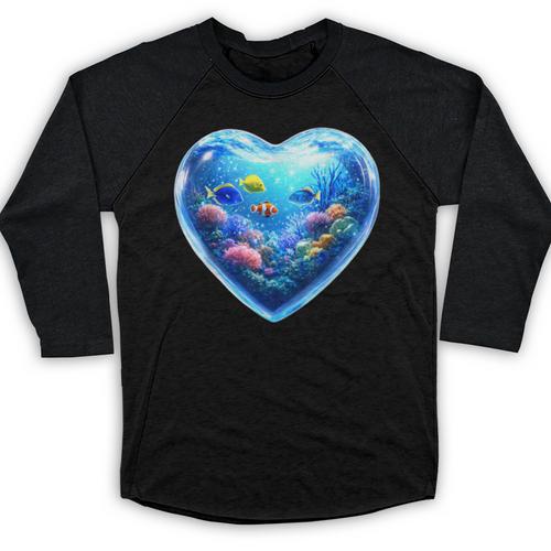 Frutiger Aero Y2K Heart Baseball Raglan Shirt - Figerry