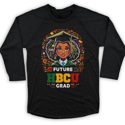 Future HBCU Grad Graduation Students Girl Kids Baseball Raglan Shirt - Best Gift Smart