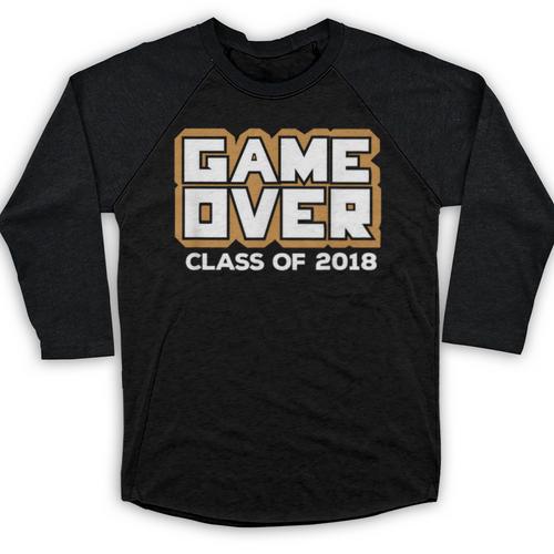 Game Over Class Of 2018 Graduation Shirt Baseball Raglan Shirt - Best Gift Smart