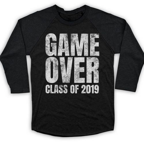 Game Over Class Of 2019 Graduation Senior T-Shirt Baseball Raglan Shirt - Best Gift Smart