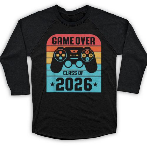 Game Over Class Of 2026 Shirt Students Last Day Graduation Baseball Raglan Shirt - Best Gift Smart