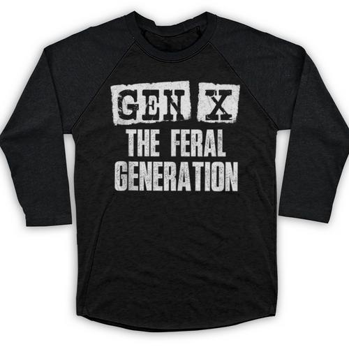Gen X The Feral Generation Generation X Gen Xer Nostalgia Baseball Raglan Shirt - Figerry