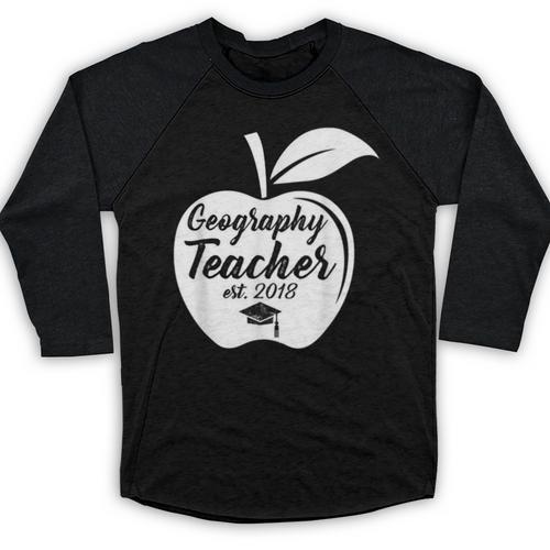 Geography Teacher Est 2018 School Graduation T Shirt Baseball Raglan Shirt - Best Gift Smart