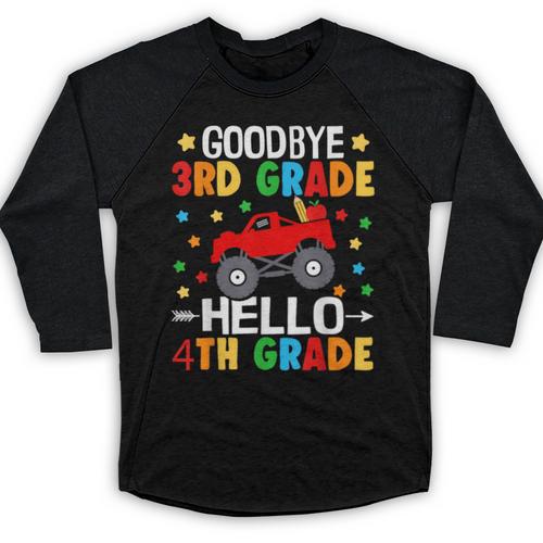 Goodbye 3rd Grade Hello 4th Grade Graduation 2024 Baseball Raglan Shirt - Best Gift Smart