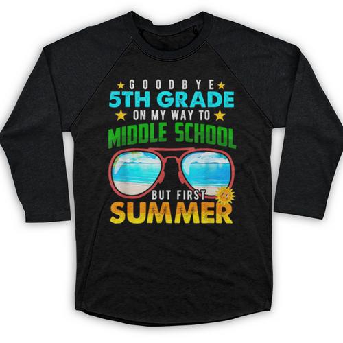 Goodbye 5th Grade Graduation To 6th Grade Hello Summer Kids Baseball Raglan Shirt - Best Gift Smart