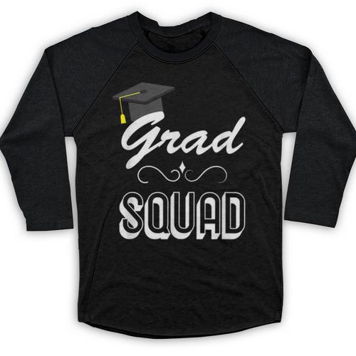 Grad Squad Cute Graduation Baseball Raglan Shirt - Best Gift Smart