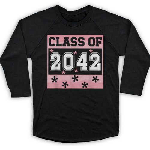 Graduating Class Of 2042 First Day Of School 2042 Graduation Baseball Raglan Shirt - Best Gift Smart