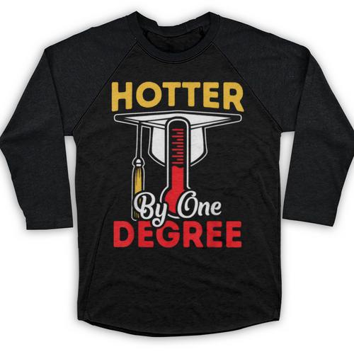 Graduation 2024 Hotter By One Degree Shirt Class Of 24 Baseball Raglan Shirt - Best Gift Smart