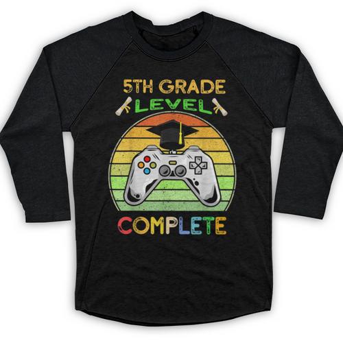 Graduation 5th Grade Level Complete Gamer Class 2021 Gaming Baseball Raglan Shirt - Best Gift Smart