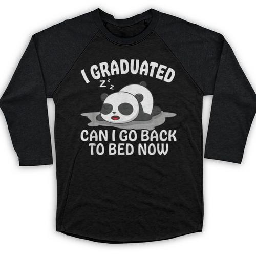 Graduation Animal Zoo Panda Bear I Graduated Panda Student Baseball Raglan Shirt - Best Gift Smart