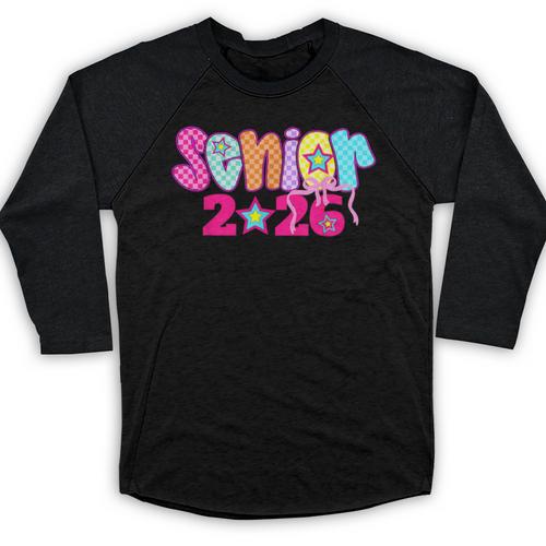 Graduation Class Of 2026 Senior Pink Coquette Bow 2026 Grade Baseball Raglan Shirt - Best Gift Smart