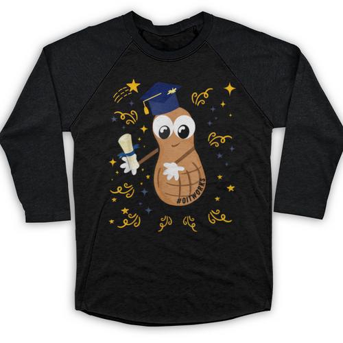 Graduation Flossing Peanut OIT Baseball Raglan Shirt - Best Gift Smart