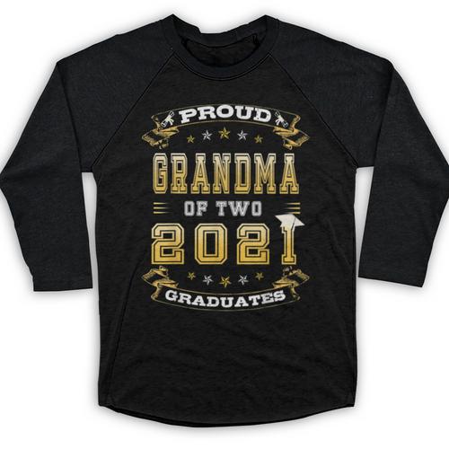 Graduation Proud Grandma Of Two 2021 Graduates High School Baseball Raglan Shirt - Best Gift Smart
