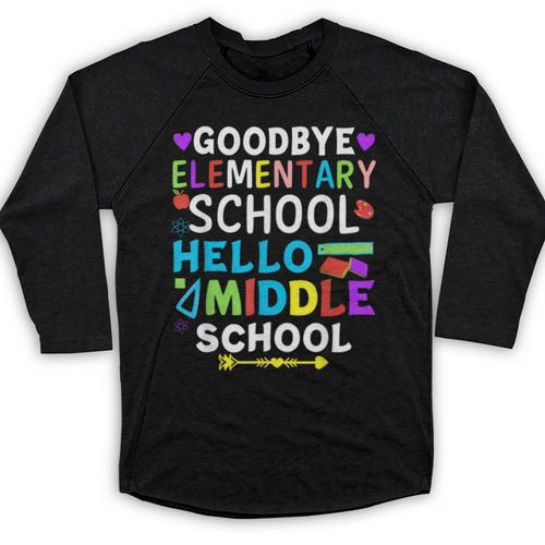 Graduation Shirt For 5th Grader Goodbye Hello Middle School Baseball Raglan Shirt - Best Gift Smart