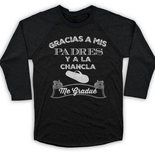 Graduation s Gracias a Mis Padres y a La Chancla Baseball Raglan Shirt - Best Gift Smart