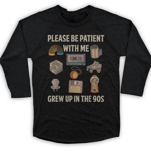 Grew Up In The 90s Retro Nostalgia Baseball Raglan Shirt - Figerry