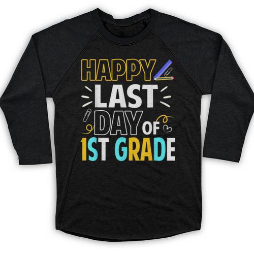 Happy Last Day Of 1st Grade Shirt Cutie Graduation Baseball Raglan Shirt - Best Gift Smart